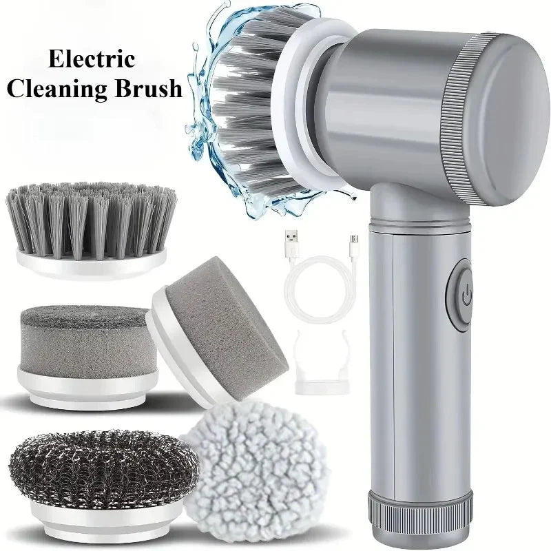 Electric Spin Scrubber with 5 Brush Heads