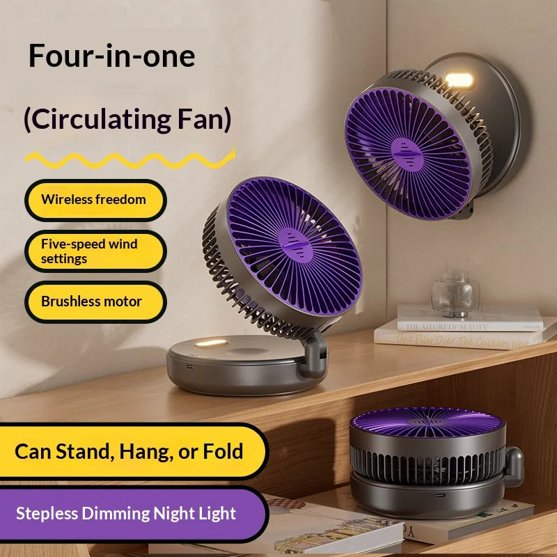 5000mAh Foldable Glow-in-the-Dark Portable Fan