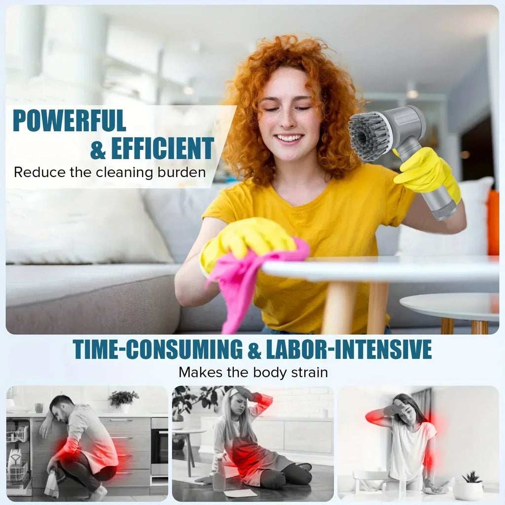 Electric Spin Scrubber with 5 Brush Heads