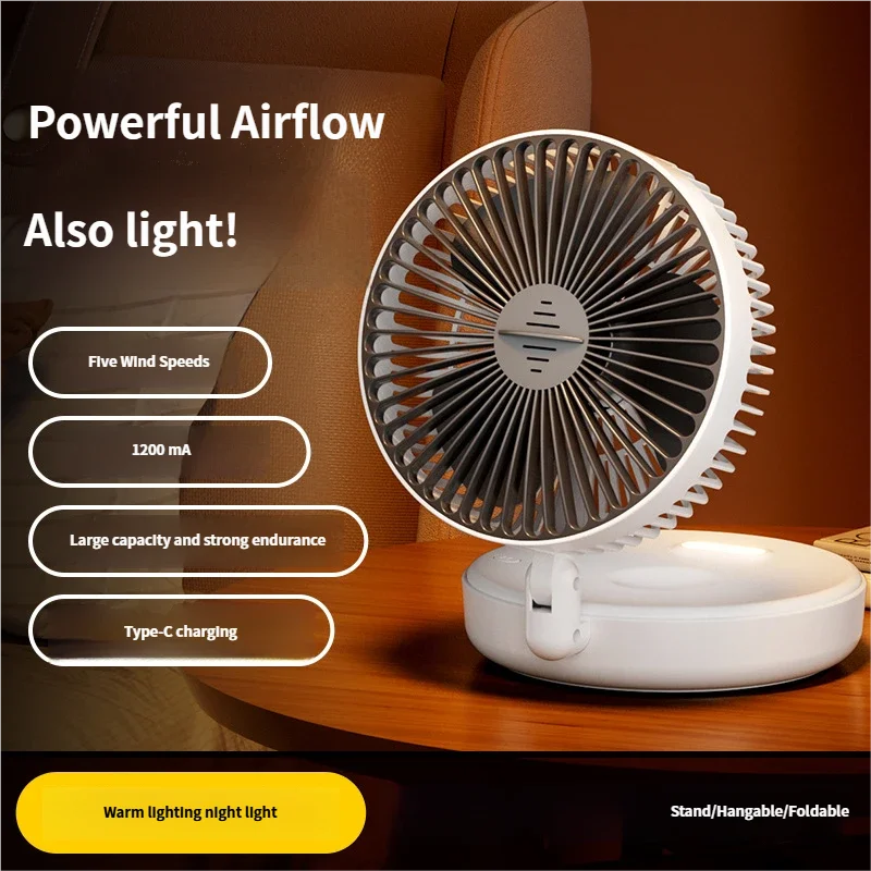 5000mAh Foldable Glow-in-the-Dark Portable Fan