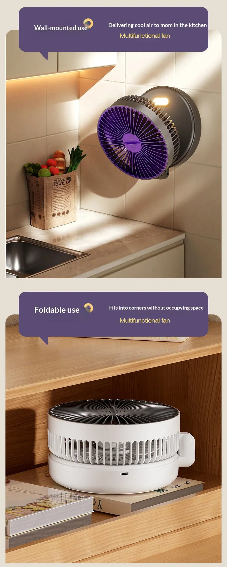 5000mAh Foldable Glow-in-the-Dark Portable Fan