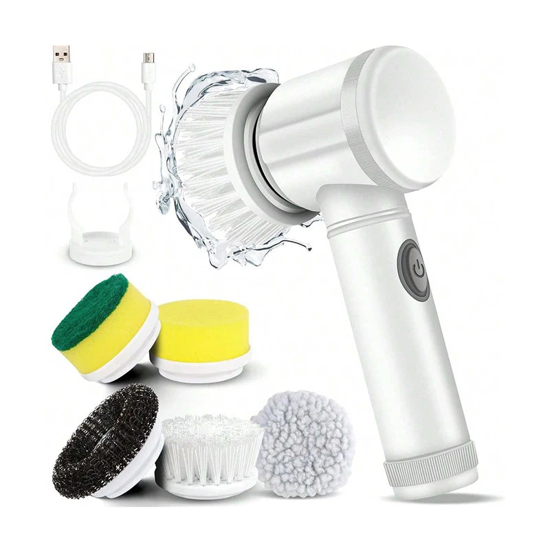 Electric Spin Scrubber with 5 Brush Heads
