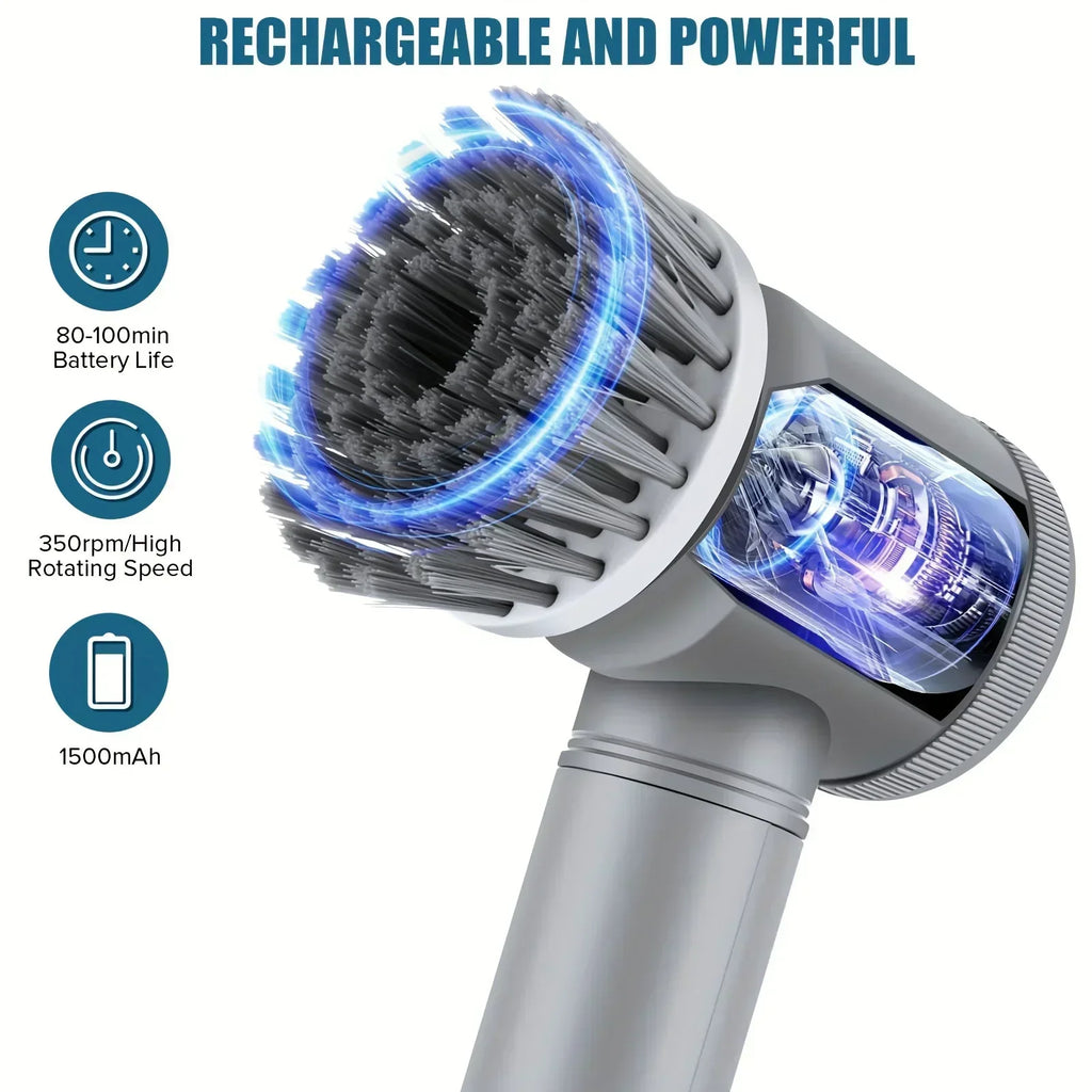 Electric Spin Scrubber with 5 Brush Heads